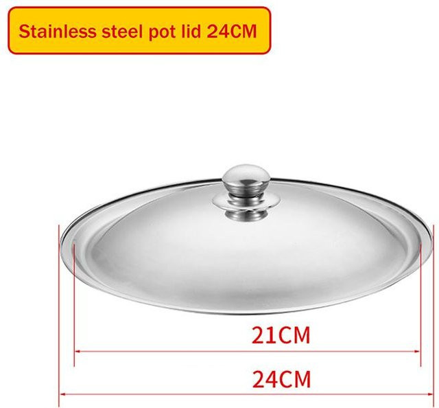 Binchi Outdoor Product Hitzebeständiger runder Glasdeckel mit Edelstahlrand und Griff in Silber und Transparent für Pfannen und Töpfe - Bild 1