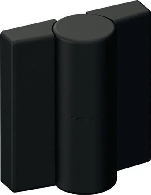 HEWI Scharnier DIN Links mit Metalleinleger in Tiefschwarz Matt, Höhe: 5,2 cm, Breite: 4,7 cm - Bild 1