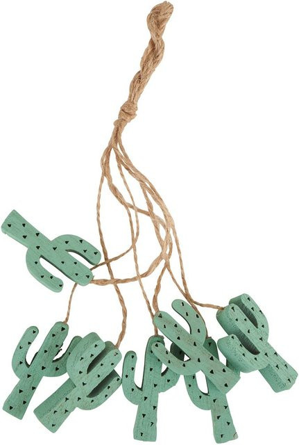 Othmar Decorations Kaktus Anhänger Stina in Grün aus Holz und Jute - Bild 1