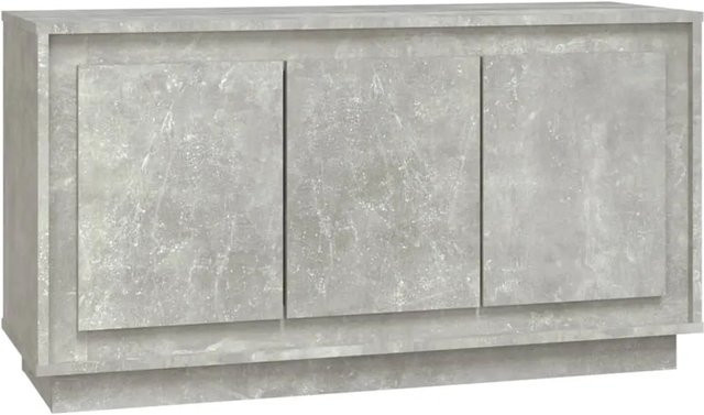 vidaXL Sideboard in Betongrau aus Holzwerkstoff mit Schranktüren und Regalböden, B/T/H: 102 x 35 x 55 cm - Bild 1