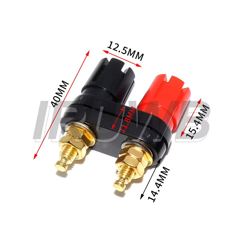 IRUWB Lautsprecher Stecker Set mit Bananenstecker und Binding Post in Rot und Schwarz - Bild 2