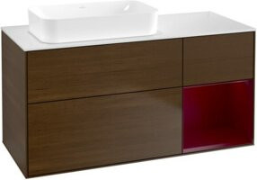 V&B Waschtischunterschrank Finion in Walnut Veneer, Farbe: Braun, B/T: 120 x 60 cm - Bild 1