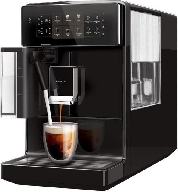 Sencor Espressomaschine SES 9300BK in Schwarz mit integriertem Kaffee bean Mahlwerk und 1400 Watt Leistung - Bild 1