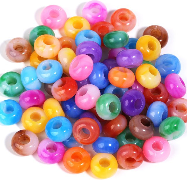 Laudsong Acrylperlen, rund, bunt, 14 mm, Spacer-Perlen - Bild 1