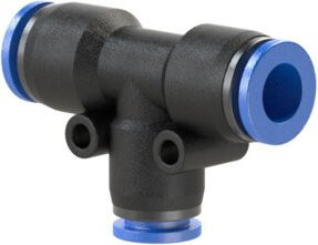 Riegler T-Steckverbindung Blaue Serie reduzierend in Blau und Schwarz für Schlauch-Ø 2x12/1x8 mm - Bild 1