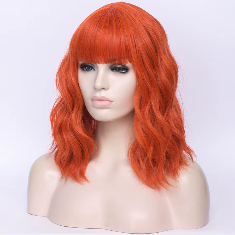 MSIWIGS Bob-Perücke mit Pony, orange, synthetisch, Damen - Bild 2