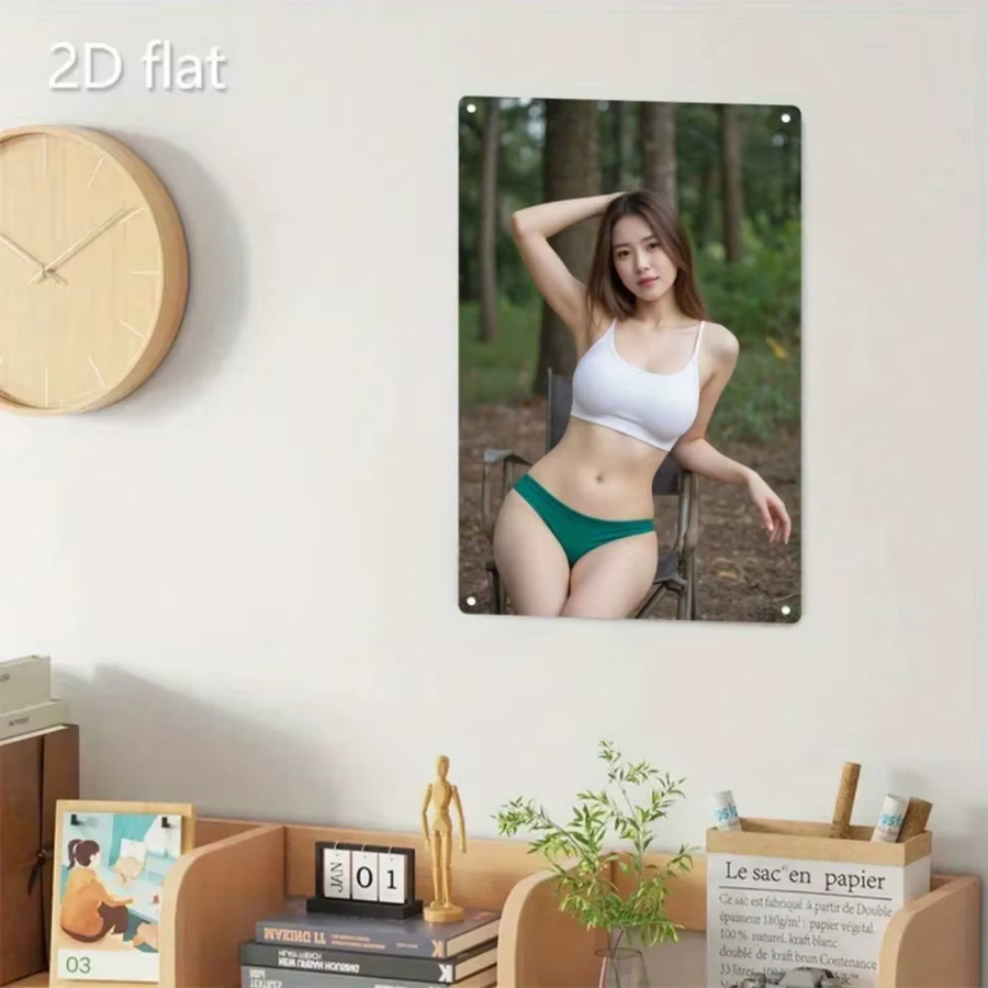 Vintage Metall-Wandschild CIFBUY Retro Humorvolle Frauen-Dekoration aus Blech in Mehrfarbig - Bild 4