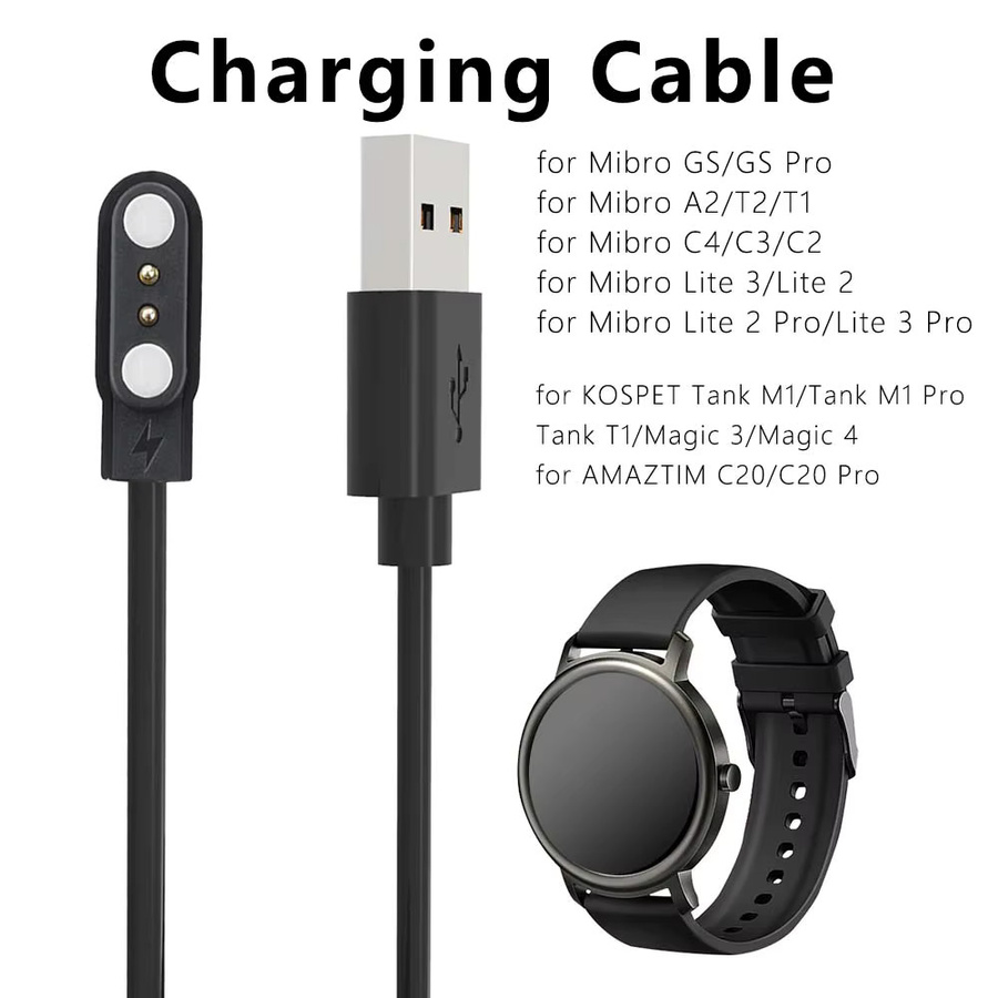 Amazfit Magnetisches USB-Ladekabel Schwarz für Amazfit C20 und C20 Pro Smartwatch Ladestation Adapter - Bild 4