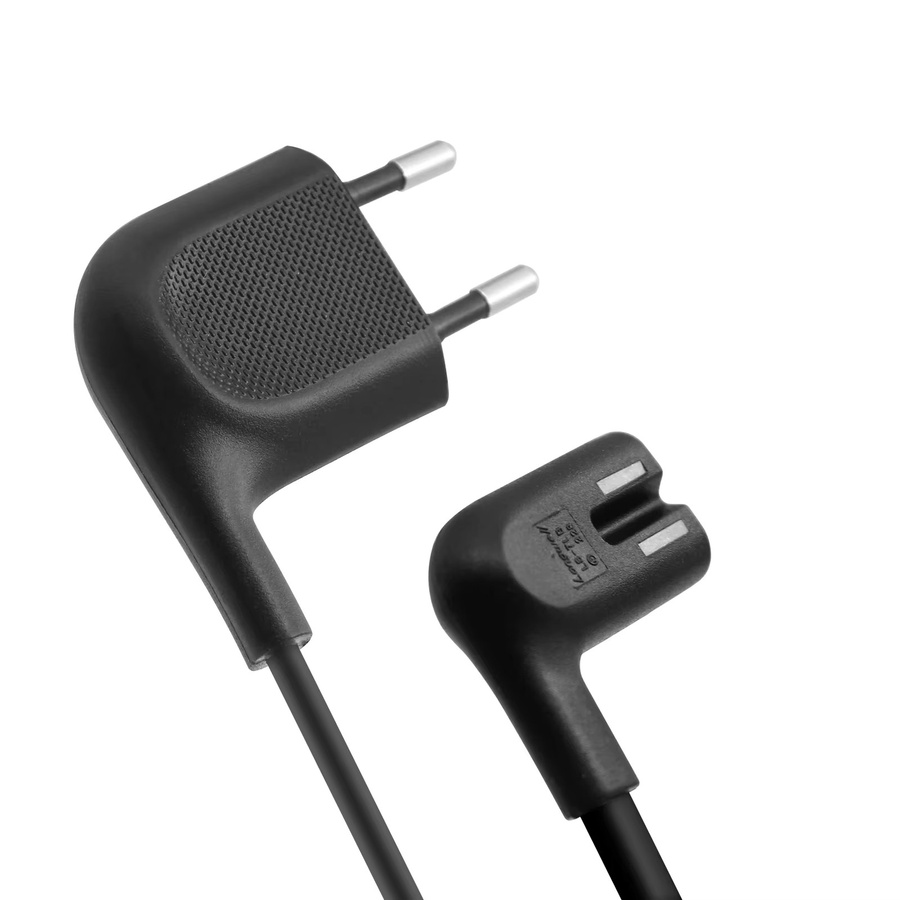 Abgewinkeltes EU-Netzkabel in Schwarz für Samsung TV, PS5, PS4, Xbox und Drucker mit Kupferleiter - Bild 4