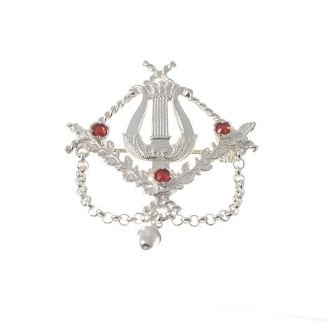 Goettgen Brosche Tracht, 925 Silber, rot - Bild 1