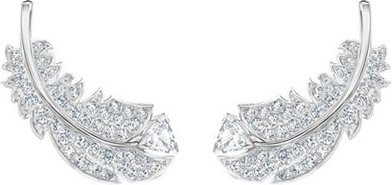 Swarovski Ohrringe, Rhodinierte Edelstahl, Kristall, Damen, weiß - Bild 1