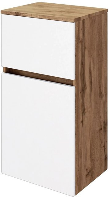 Held Möbel Unterschrank Bari in Matt Weiß-Wotaneiche, Breite: 40 cm, Höhe: 79 cm, Tiefe: 35 cm - Bild 1