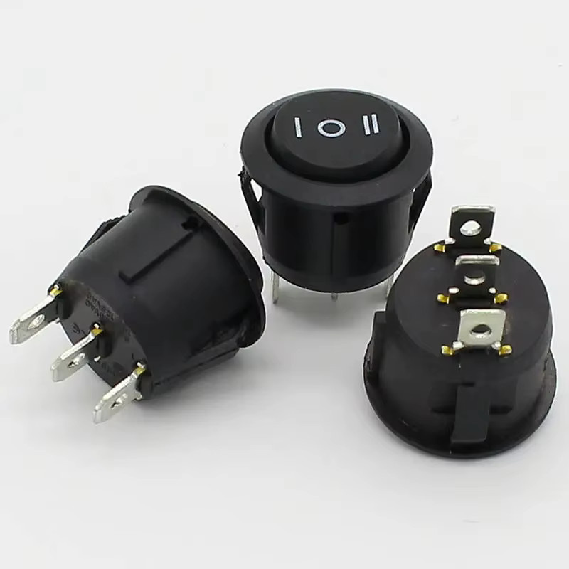 10 Stück KCD1 Wippschalter von ELEABC, 12 V, 3 Pin, 3 Position ON-OFF-ON, 10 A/125 V DC, SPDT Rund-Kippschalter - Bild 3