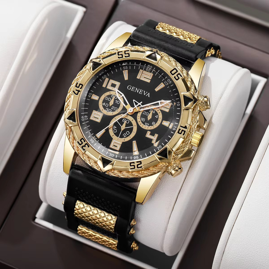 RUNERR Armbanduhr, Quarz, Silikon, Herren, Gold - Bild 2