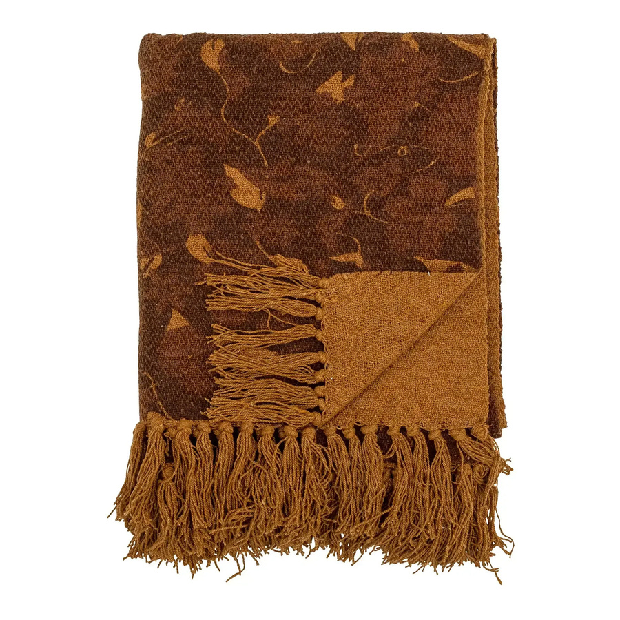 Bloomingville Plaid Ganja aus recycelter Baumwolle in Braun, Breite: 130 cm, Tiefe: 160 cm - Bild 1