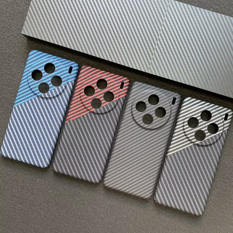 Gusakov Schutzhülle für Vivo X100 Pro, X100 Ultra, X100s, X200 Pro und X90 Plus mit Carbonfaser-Textur in Schwarz, matte harte Bumper-Hülle - Bild 1