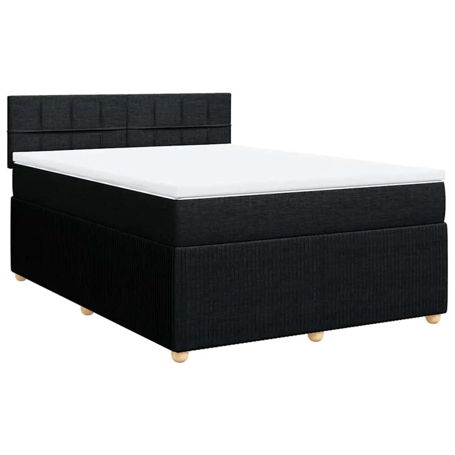 vidaXL Boxspringbett mit Matratze Schwarz B/T/H: 160 x 200 x 100,5 cm mit USB-Anschluss und Unterbettbeleuchtung - Bild 2