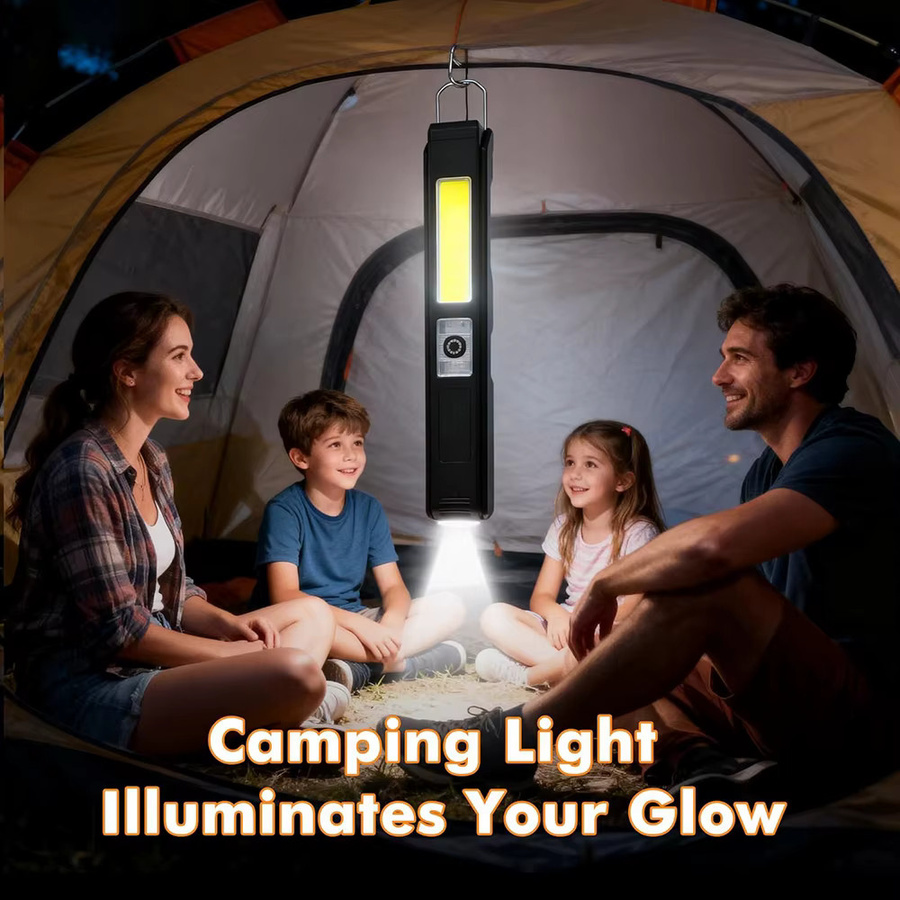 UMEXUS COB LED Arbeitslampe, wiederaufladbare magnetische Taschenlampe, faltbar und wasserdicht, Schwarz - Bild 7