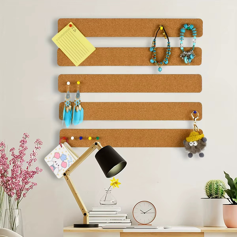 5 Stück selbstklebende Korkstreifen in Braun als lange Pinnwandleiste für deine Büro-Wandtafel oder DIY Hinweistafel - Bild 3