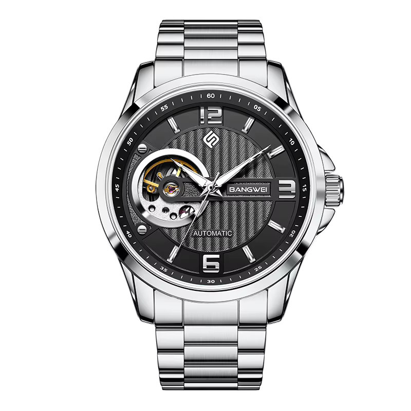 BANGWEI Armbanduhr Automatik, Edelstahl, Blau, Herren - Bild 6