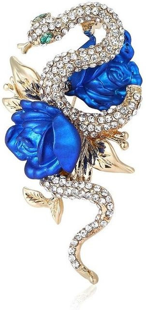 YIRAN Brosche, Rosen und Schlangen, Damen, blau - Bild 1