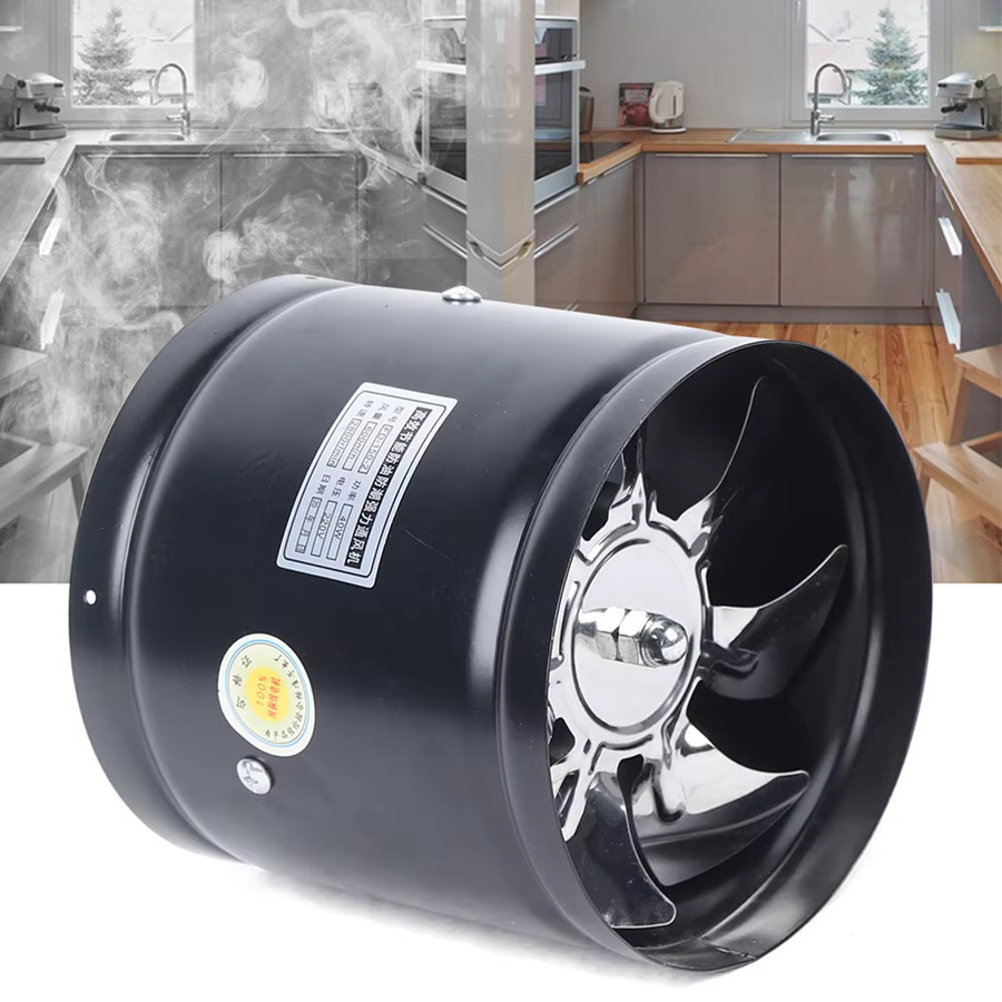 Bymaocar Rohrventilator in Schwarz, Abluftventilator mit 600 m³/h und 150 mm Durchmesser für Badezimmer, Toilette und Küche - Bild 2