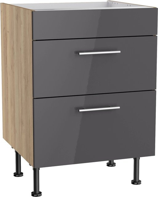 Optifit Küchen-Unterschrank Jonte984 für Kochfeld in Anthrazit-Wildeiche, Breite: 60 cm - Bild 1