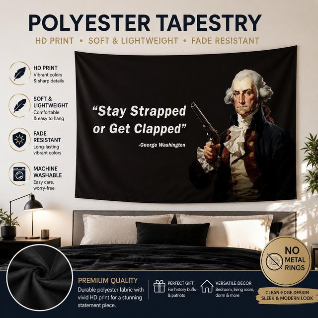 George Washington Meme Wandteppich von JMG Household Supplies, Schwarz, B x H: 40 x 60 cm - Bild 1