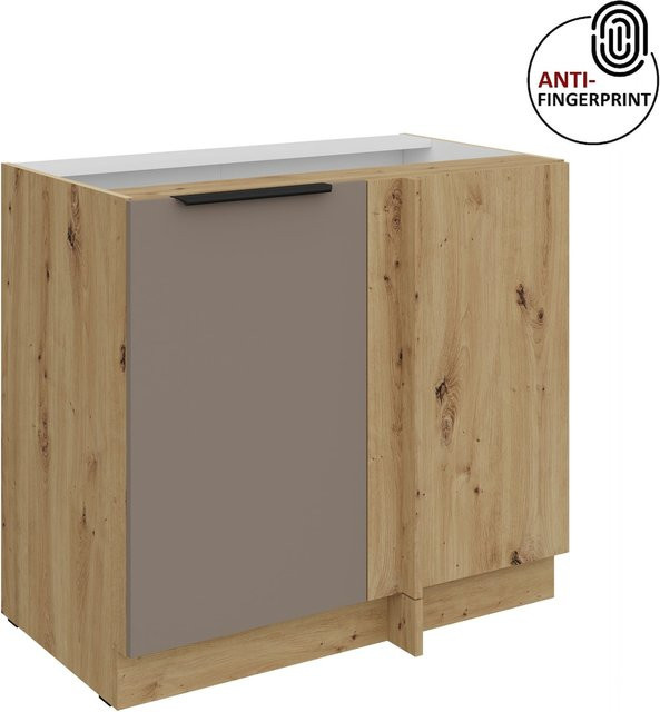 Küchen Eckschrank ARIA in Sandgrau Matt mit Anti Fingerprint Effekt, Breite: 105 cm - Bild 1