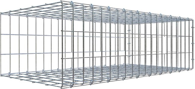 Gabiona C-Ring Anbaukorb Typ 2 in Silbergrau, Maschenweite 5 x 10 cm, B/T/H: 30 x 100 x 50 cm - Bild 1