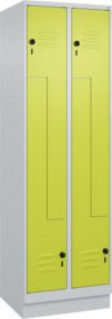 C+P Z-Spind Classic PLUS mit 4 Fächern, Sockel, Sicherheits-Drehriegel, Farbe: Grau/Grün, H x B x T: 195 x 60 x 50 cm - Bild 1
