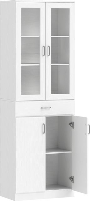Aosom Küchenbuffet Hoches Küchenschrank in Weiß mit 4 Türen und Schublade, B/T/H: 60 x 35 x 180 cm - Bild 1