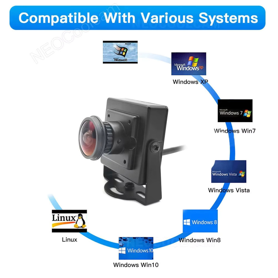 NEOCoolcam Mini USB Webcam 4K UHD 8MP mit 6-22mm Varifokal-Zoom, Schwarz - Bild 3