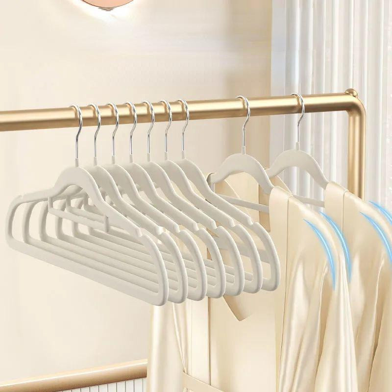 10 Stück beflockte Kleiderbügel von BC-Warm Home, rutschfeste Kleiderbügel für Erwachsene zum Aufhängen und Trocknen von Kleidung - Bild 1