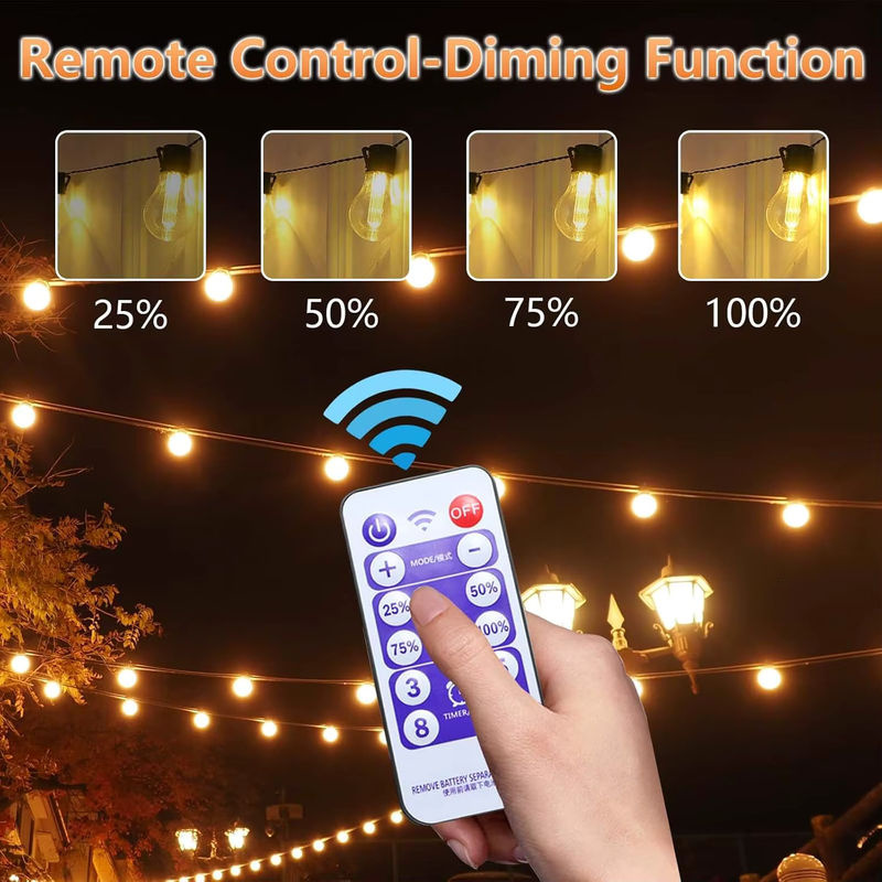 Mexllex LED-Lichterkette Solar mit Fernbedienung und USB, Warmweiß, IP65 wasserdicht, 11,7 m oder 8,9 m für Garten, Terrasse und Balkon - Bild 3