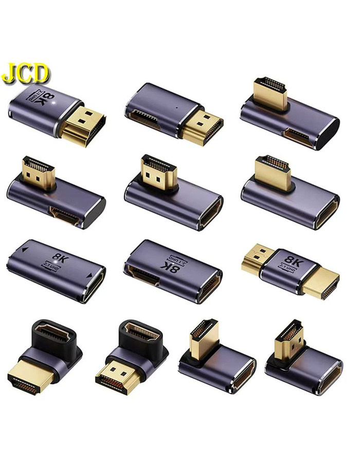 JCD HDMI Extender Adapter 8K UHD 2,1 90 Grad Männlich zu Weiblich Konverter für PS5 PS4 HDTV Computer Laptop Monitor - Bild 3