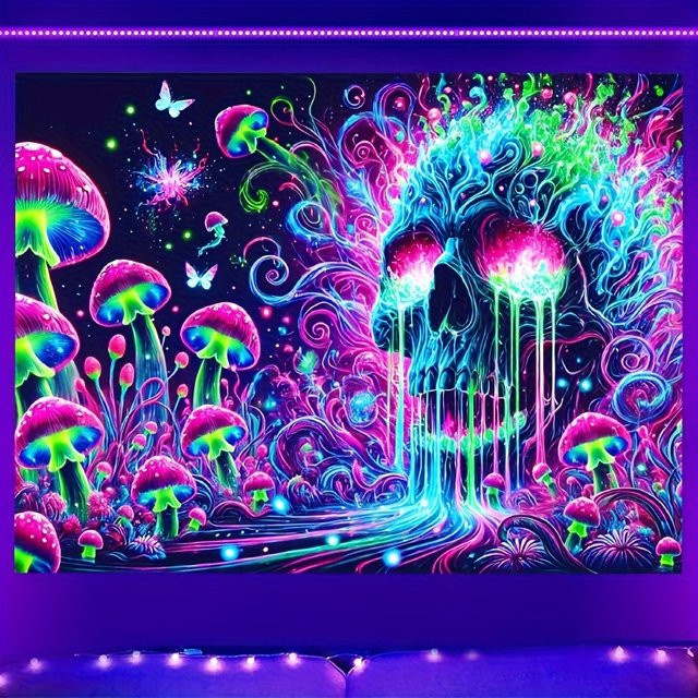 VIKAMA Wandteppich mit psychedelischem Kosmos- und Planeten-Design in Multicolour - Bild 1