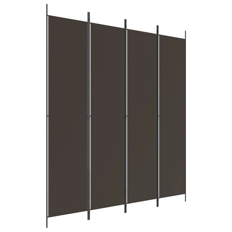 vidaXL Paravent aus Stoff in Braun, 4-teilig, B: 200 cm, H: 220 cm - Bild 2