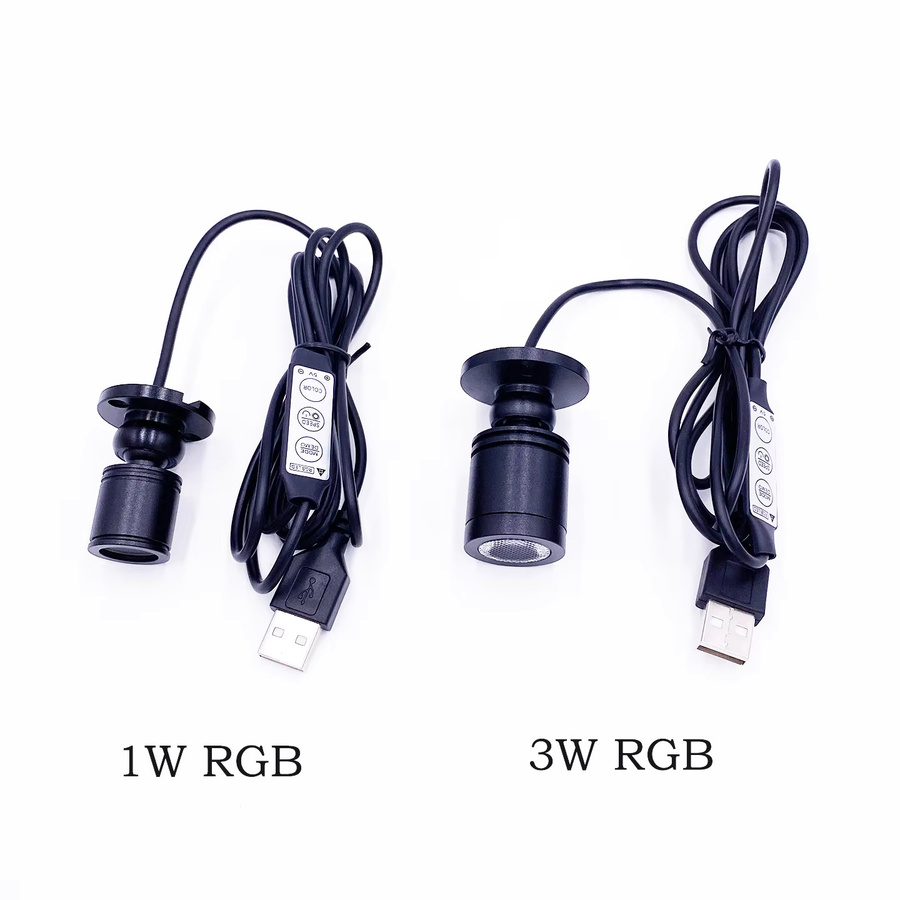 Ohlite RGB LED Mini-Deckenspot USB 5V dimmbar in Schwarz für Vitrinenbeleuchtung und Schmucklampen - Bild 2