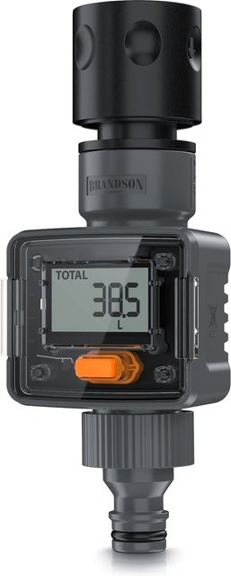 Brandson digitaler Wasserzähler 3/4 Zoll in Grau für den Gartenschlauch mit 4 Modi und IPX6 Schutz zur Verbrauchskontrolle - Bild 1