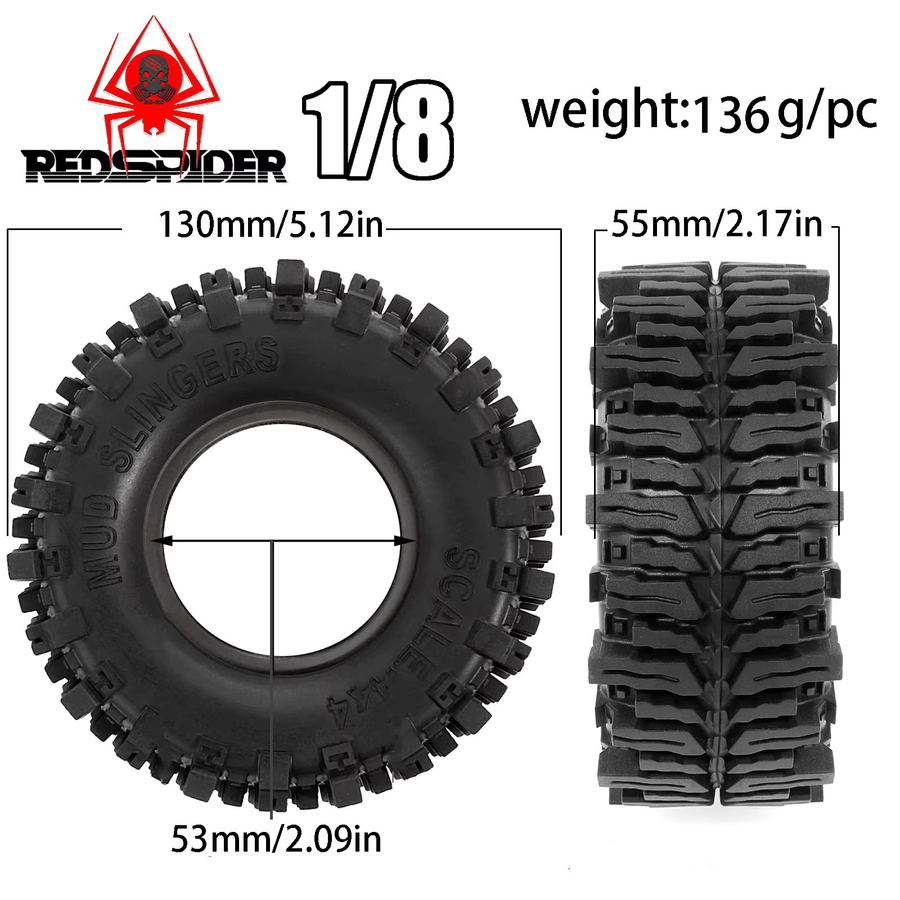Traxxas RC Crawler Reifen, 1/10, Weiche Gummi Reifen, 2,2 Zoll - Bild 2