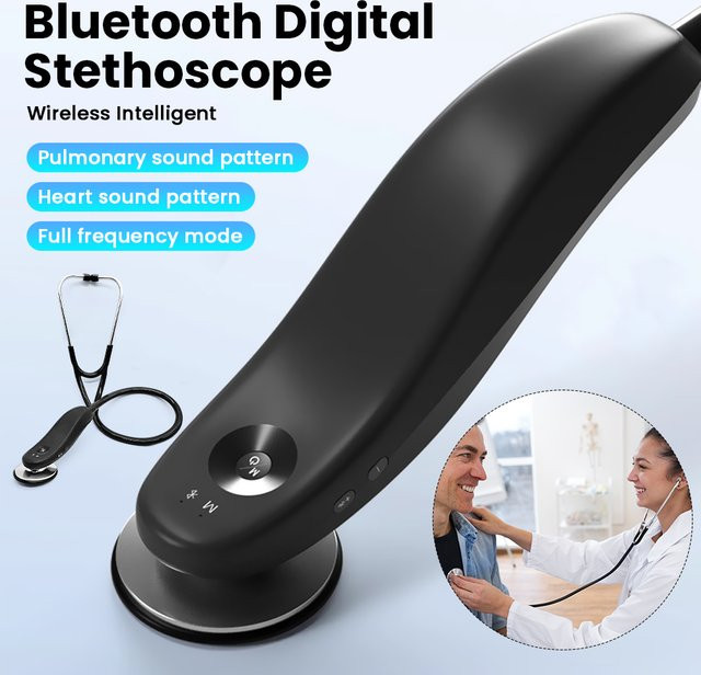 Sinohero Digitales Bluetooth-Stethoskop in Schwarz für Kliniken und Krankenhäuser - Bild 1