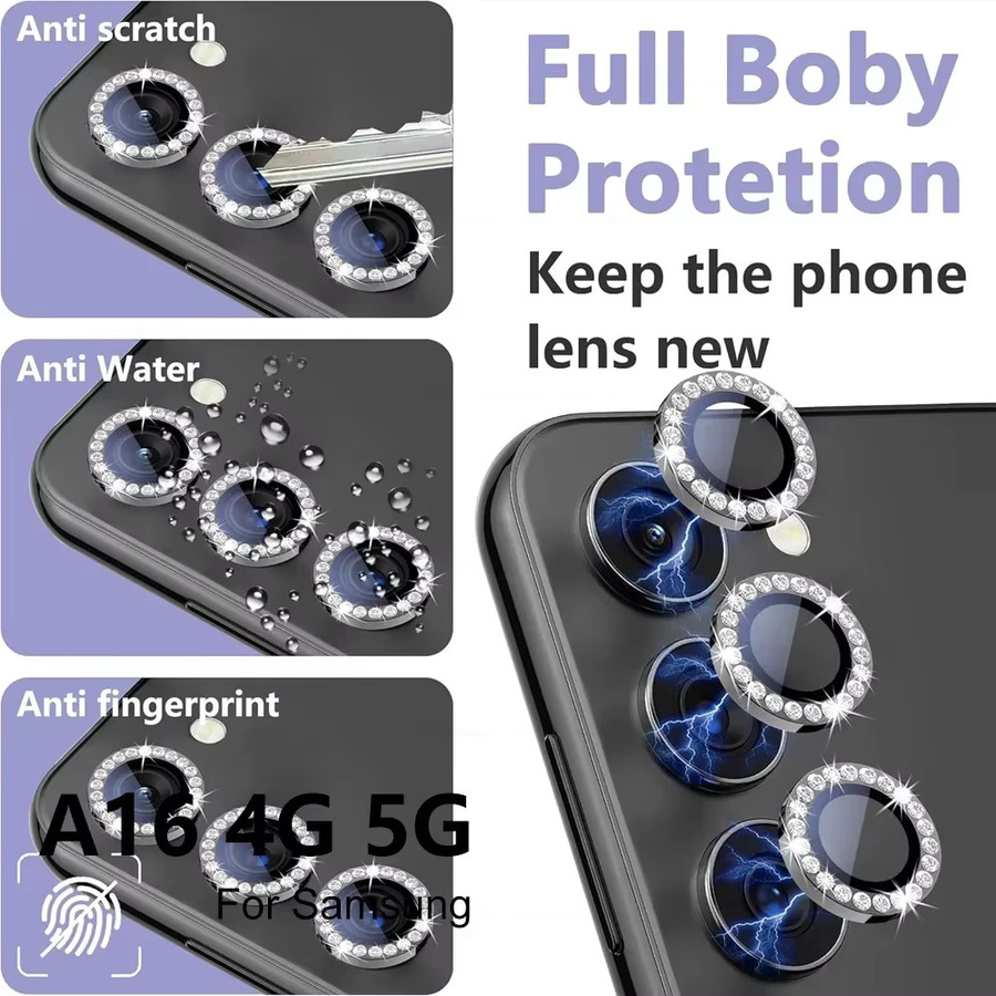3-5 Stück Kamera Objektiv Schutz aus gehärtetem Glas mit Metallring für Samsung Galaxy A55 A15 A16 S24 S25 in Pink und Silber - Bild 4