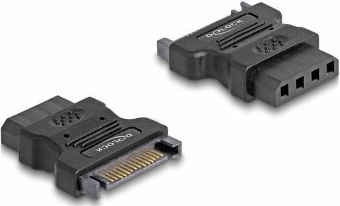 Delock Strom-Adapter von SATA auf 4-Pin Molex in Schwarz - Bild 1