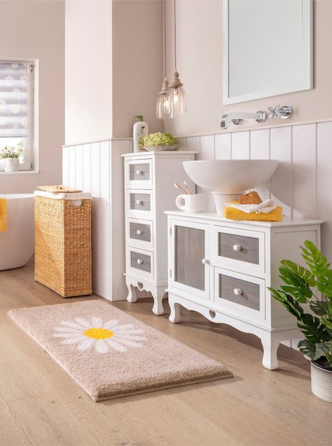 Waschbecken-Unterschrank Heine Home in Landhausstil aus Kiefernholz, Farben: Weiß oder Grau, B: 60,0 cm, H: 65,0 cm, T: 30,0 cm - Bild 1