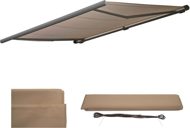 MCW Ersatz-Bezug für Markise T124 Vollkassette aus Polyester in Sand, B: 5 m, T: 3 m - Bild 1