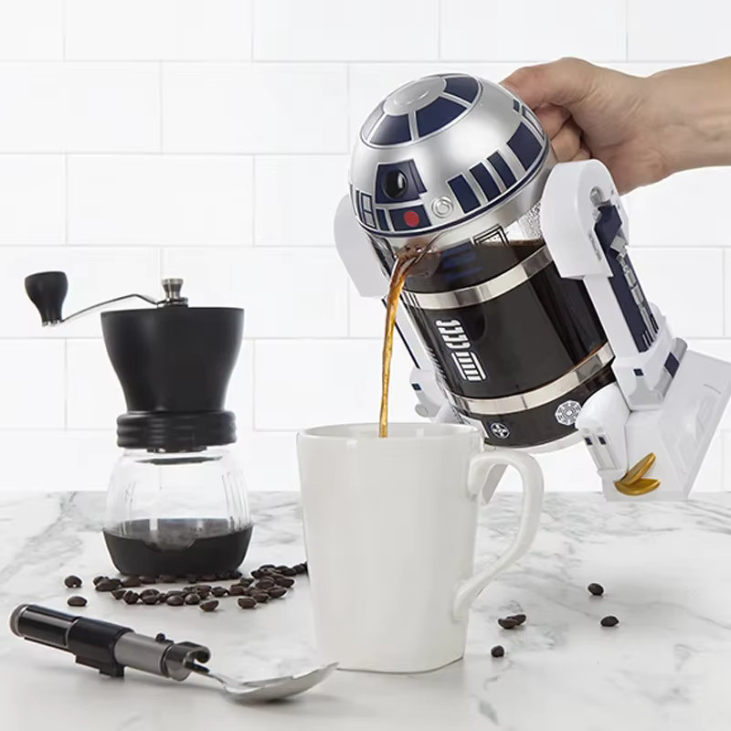 Star Wars R2-D2 Moka Handkaffeemaschine aus Edelstahl in Weiß, 960 ml - Bild 4