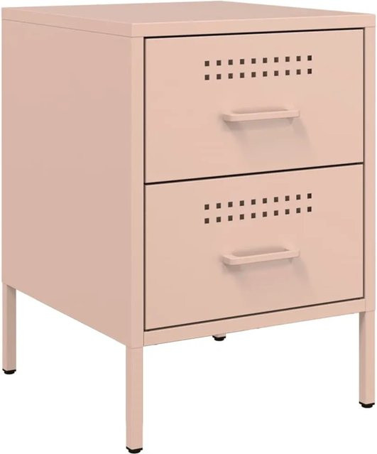 vidaXL Nachttisch aus Stahl in Rosa im Industrie-Stil, B: 36 cm, T: 39 cm, H: 50,5 cm - Bild 1