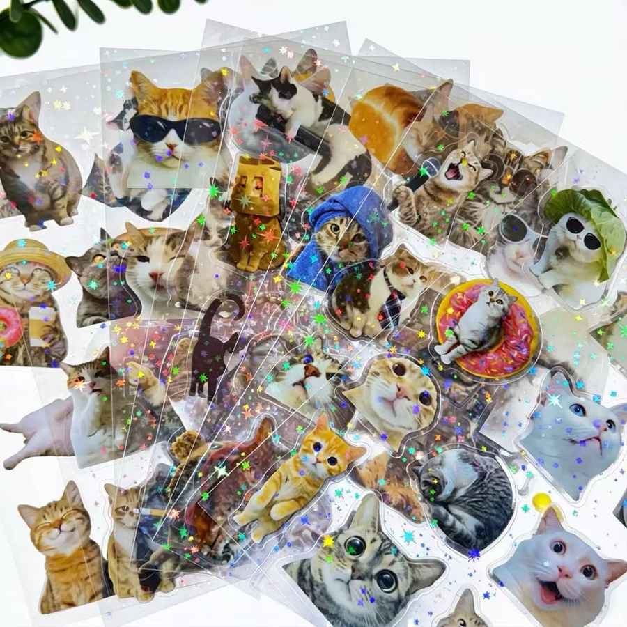 Bandai Katzen-MEME-Aufkleber, 8-teiliges Set, Tiere, Bunt / Mehrfarbig - Bild 2