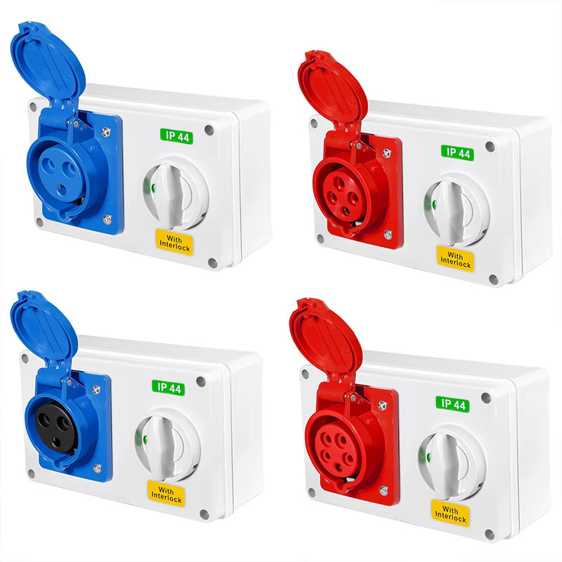 CHYAM Industrielle Mechanische Verriegelungs-Steckdosenbox mit Ein/Aus-Schalter, Weiß, 16A/32A Ein- und Dreiphasig - Bild 5